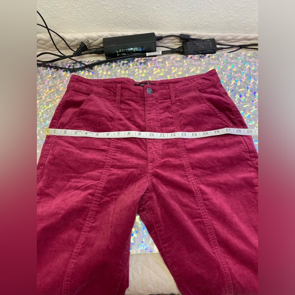 Forever 21 Velvet Flared Bell Bottom Pant XL 31x31 Dark Pink Y2K Hippie Festival - Picture 10 of 16